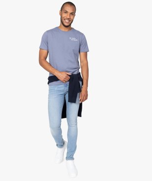 Jean homme skinny avec traces d'usure et délavage économe en eau vue5 - GEMO C4G HOMME - GEMO