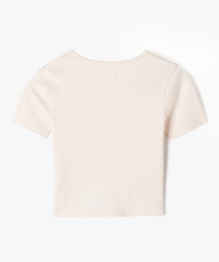 Tee-shirt à manches courtes avec bas asymétrique fille vue3 - GEMO 4G FILLE - GEMO