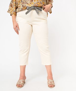 Pantacourt en toile avec ceinture tissée femme grande taille vue1 - GEMO 4G GT - GEMO