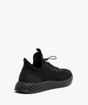 Baskets homme unies dessus en maille et semelle alvéolée vue4 - GEMO 4G HOMME - GEMO