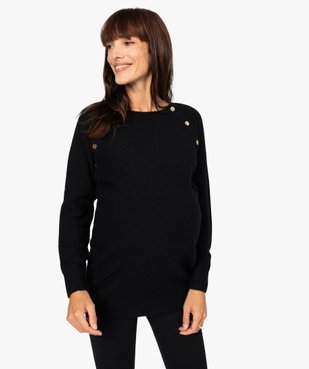 Pull femme spécial grossesse avec encolure boutonnée vue1 - GEMO (MATER) - GEMO