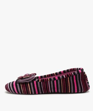 Chaussons femme ballerines en velours uni – Isotoner vue3 - ISOTONER - GEMO