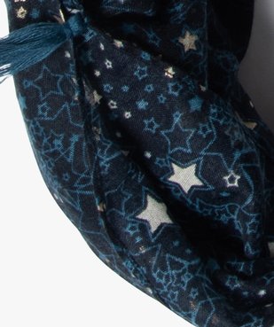 Foulard fille forme snood avec étoiles pailletées et pompons vue2 - GEMO C4G FILLE - GEMO