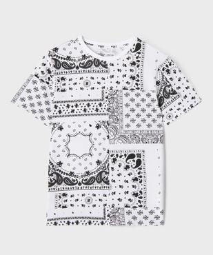 Tee-shirt manches courtes à motifs cachemire garçon vue1 - GEMO 4G GARCON - GEMO