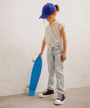 Jean slim avec ceinture élastique fille  vue5 - GEMO 4G FILLE - GEMO