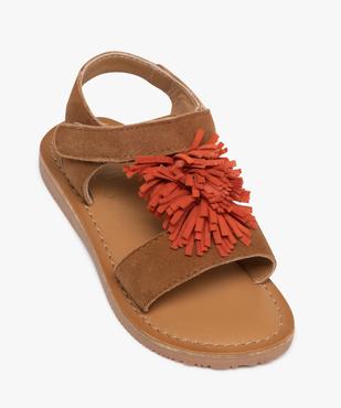 Sandales en cuir avec pompon fantaisie fille vue5 - TANEO GEMO FOR GOOD - GEMO