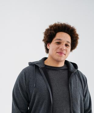 Sweat zippé à capuche en molleton doux homme vue2 - GEMO 4G HOMME - GEMO