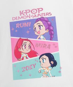 Tee-shirt manches courtes avec motif pailleté fille - K-pop Demon Hunters vue2 - KPOP DEMON HUNTERS - GEMO