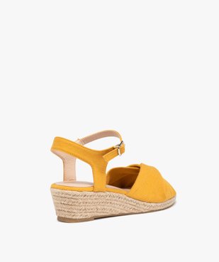 Sandales fille compensées dessus drapé en tissu vue4 - GEMO (ENFANT) - GEMO