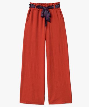 Pantalon femme en maille fluide avec ceinture imprimée vue4 - GEMO(FEMME PAP) - GEMO