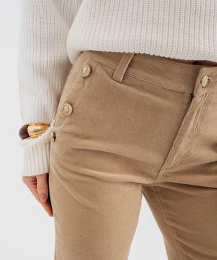 Pantalon flare en velours fines côtes à pont femme - LuluCastagnette vue3 - LULUCASTAGNETTE - GEMO