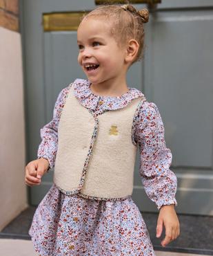 Gilet sans manches en sherpa bébé fille - LuluCastagnette vue1 - LULUCASTAGNETTE - GEMO