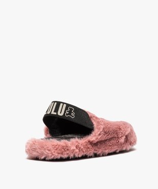 Chaussons fille mules plates en peluche – LuluCastagnette vue4 - LULU CASTAGNETT - GEMO