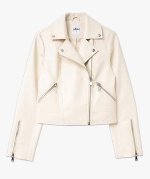 Blouson biker en synthétique imitation cuir femme vue5 - GEMO(FEMME PAP) - GEMO