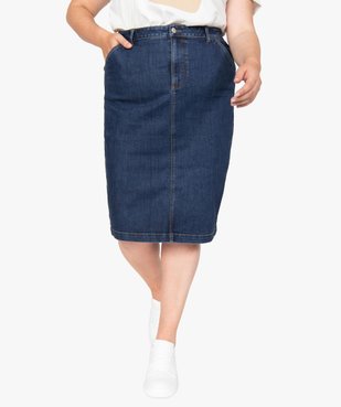 Jupe femme en jean longueur genou vue1 - GEMO (G TAILLE) - GEMO