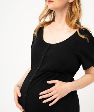Robe de grossesse à manches courtes et large col rond vue2 - GEMO 4G MATERN - GEMO