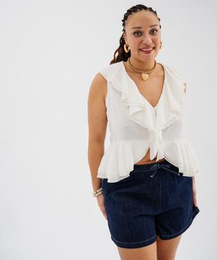 Blouse sans manches à volants femme grande taille vue1 - GEMO (G TAILLE) - GEMO