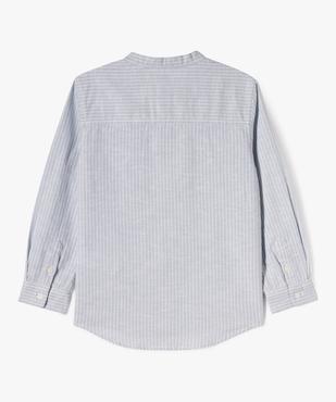 Chemise manches longues à col mao et rayures garçon vue4 - GEMO (ENFANT) - GEMO