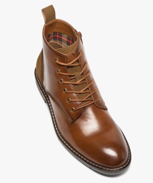 Boots homme unis à lacets et zip avec couture débordante vue5 - Nikesneakers (CASUAL) - Nikesneakers