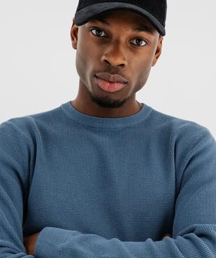 Pull en tricot perlé en coton homme vue2 - GEMO (HOMME) - GEMO