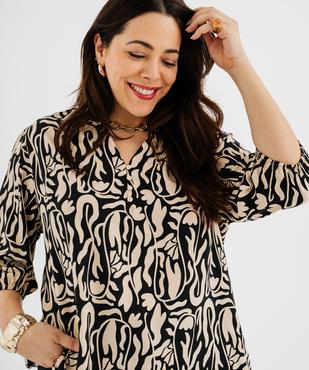 Blouse fluide en viscose avec manches 3/4 femme grande taille vue5 - GEMO 4G GT - GEMO