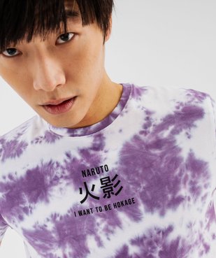 Tee-shirt à manches courtes tie-and-dye imprimé homme - Naruto Shippuden vue1 - NARUTO - GEMO