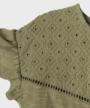 Robe courte à manches volantées en jersey de coton fille vue2 - GEMO 4G FILLE - GEMO