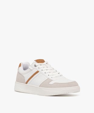 Baskets basses multimatières à semelle épaisse homme vue3 - URBAN STEPS - GEMO