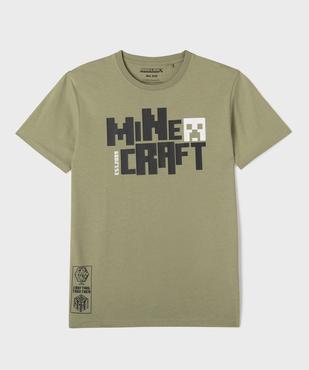Tee-shirt manches courtes en jersey de coton imprimé devant et dos garçon - Minecraft vue1 - MINECRAFT - GEMO