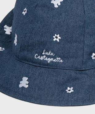 Chapeau bob en denim à motifs brodés bébé fille - LuluCastagnette vue3 - LULU CASTAGNETT - GEMO
