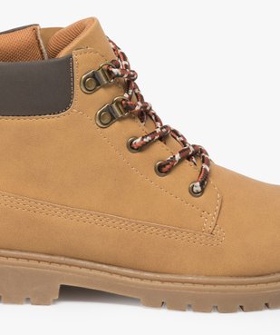 Boots garçon avec col rembourré, lacets montagne et semelle crantée vue6 - GEMO (ENFANT) - GEMO