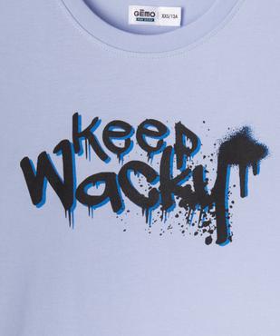 Pyjashort avec inscription graffiti garçon vue2 - GEMO 4G GARCON - GEMO