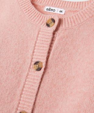 Gilet an maille à col rond fille vue2 - GEMO (ENFANT) - GEMO