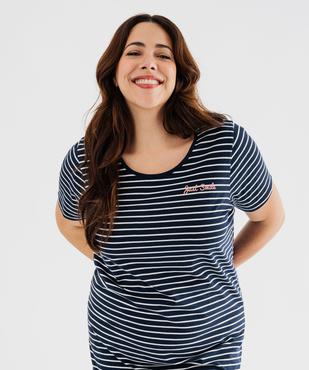 Chemise de nuit à manches courtes avec motifs femme grande taille vue9 - GEMO 4G FEMME - GEMO