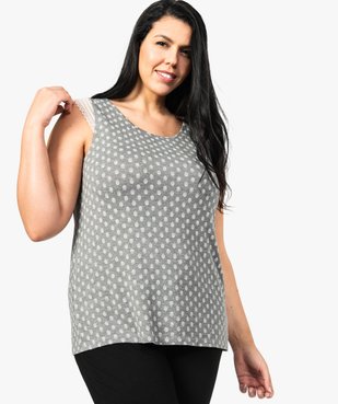 Haut de pyjama femme grande taille à mancherons dentelle vue1 - GEMO(HOMWR FEM) - GEMO