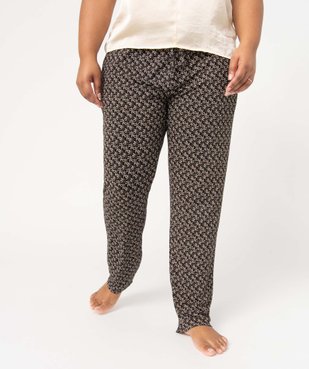 Pantalon de pyjama femme grande taille en jersey imprimé vue1 - GEMO(HOMWR FEM) - GEMO