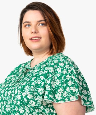 Blouse femme grande taille imprimée avec volants sur les épaules vue2 - GEMO (G TAILLE) - GEMO