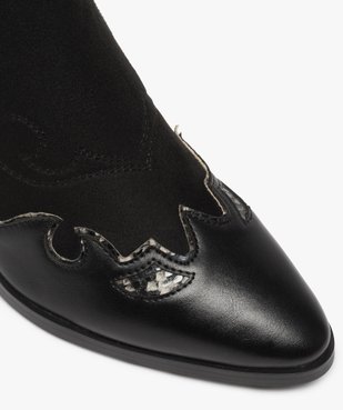 Boots femme style santiags multimatières à col élastiqué vue6 - Nikesneakers (CASUAL) - Nikesneakers