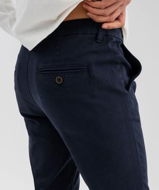 Pantalon chino coupe slim en toile de coton stretch au coloris unique homme vue2 - GEMO 4G HOMME - GEMO
