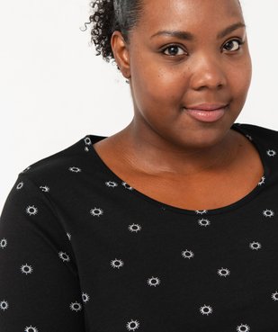 Chemise de nuit à manches courtes avec motifs femme grande taille vue2 - GEMO 4G FEMME - GEMO