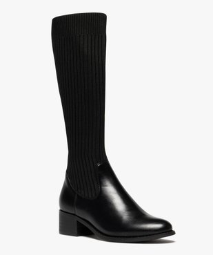 Bottes femme à talon moyen avec col chaussette à enfiler vue2 - GEMO (CASUAL) - GEMO