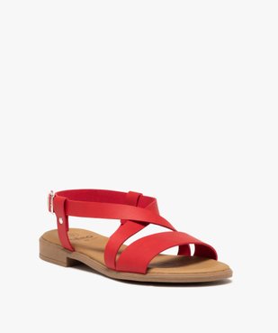 Sandales femme unies à brides style casual   vue2 - GEMO (CASUAL) - GEMO