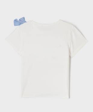 Tee-shirt manches courtes avec inscriptions bet noeud fille - LuluCastagnette vue4 - LULU CASTAGNETTE GEMO FOR GOOD - GEMO