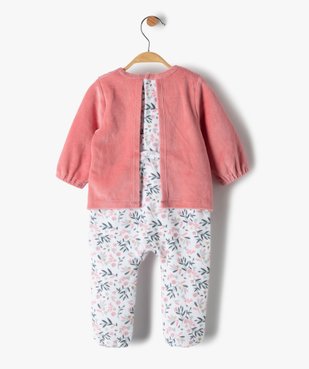 Pyjama bébé fille en velours effet 2 en 1 vue4 - GEMO(BB COUCHE) - GEMO