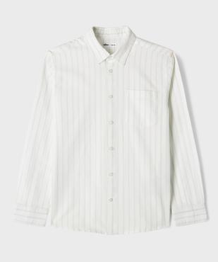 Chemise manches longues en coton rayé garçon vue1 - GEMO (JUNIOR) - GEMO