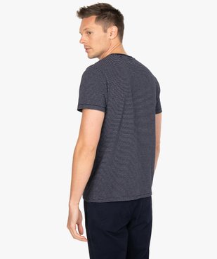 Tee-shirt homme à manches courtes à rayures vue3 - GEMO (HOMME) - GEMO