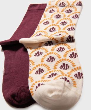 Chaussettes à motifs fleuris femme (lot de 2) vue2 - GEMO(HOMWR FEM) - GEMO