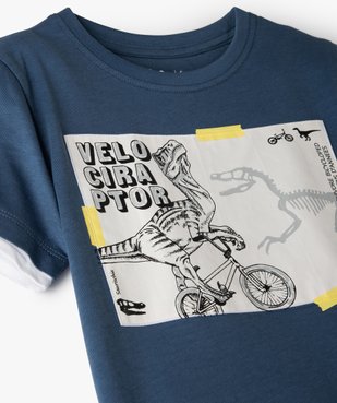 Tee-shirt garçon effet 2 en 1 avec large motif dinosaure vue2 - GEMO C4G GARCON - GEMO