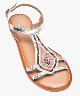 Sandales femme plates ornées de perles et intérieur cuir vue5 - GEMO (CASUAL) - GEMO