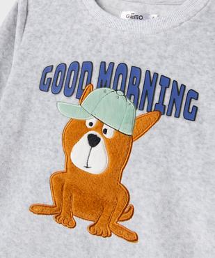 Pyjama en velours 2 pièces bicolore motif chien garçon vue3 - GEMO (ENFANT) - GEMO